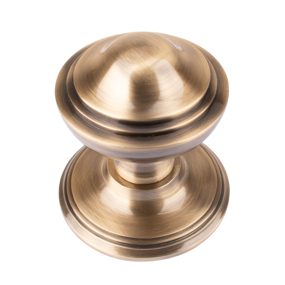 Dart Heavy Cast Brass Victorian Centre Door Knob (80mm) - Antique Brass